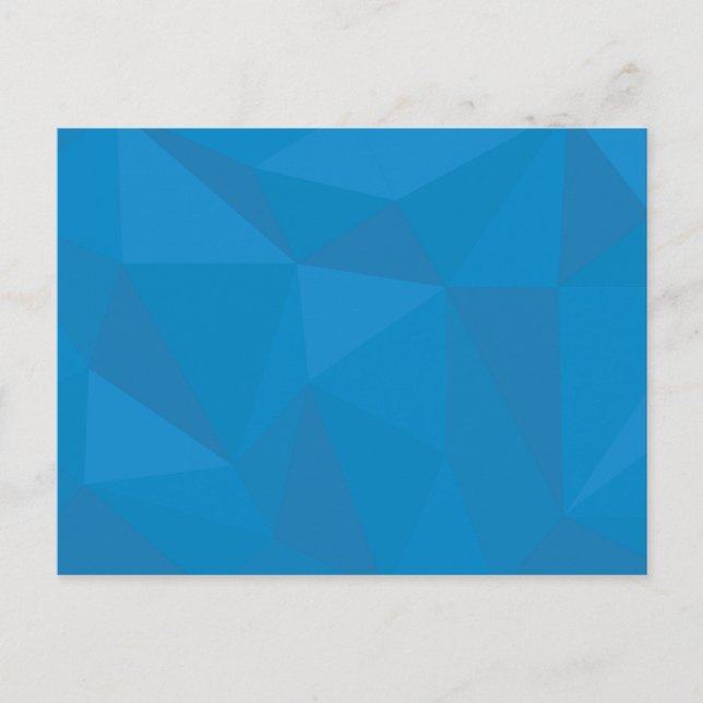 Blue, modern, cool, trendy, futuristic triangles postcard (Front)