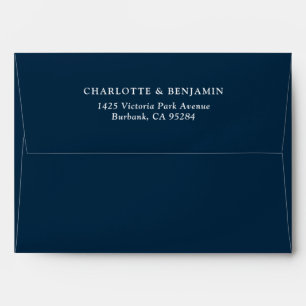 Blue Modern Custom Wedding 5.25x7.25 Envelope