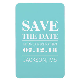 Blue Modern Elegance Save The Date Magnet