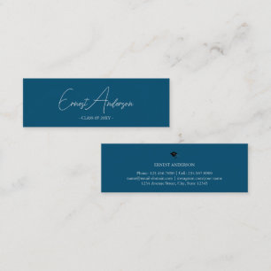 Blue Modern Elegant Graduation Name Insert Card