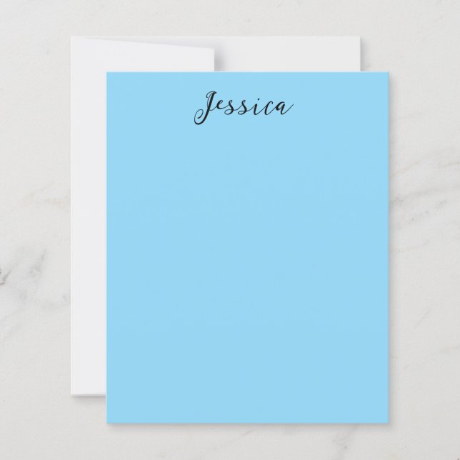 Blue Modern Elegant Plain Simple Professional Name (Front)