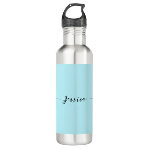 Blue Modern Elegant Plain Simple Professional Name 710 Ml Water Bottle