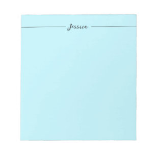 Blue Modern Elegant Plain Simple Professional Name Notepad