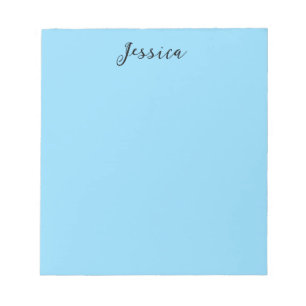 Blue Modern Elegant Plain Simple Professional Name Notepad