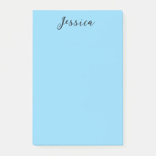 Blue Modern Elegant Plain Simple Professional Name Post-it Notes