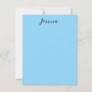 Blue Modern Elegant Plain Simple Professional Name RSVP Card