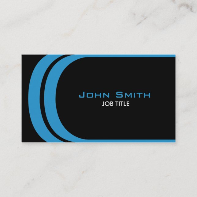 Blue Modern Elegant Professional Classy Business Card (Front)