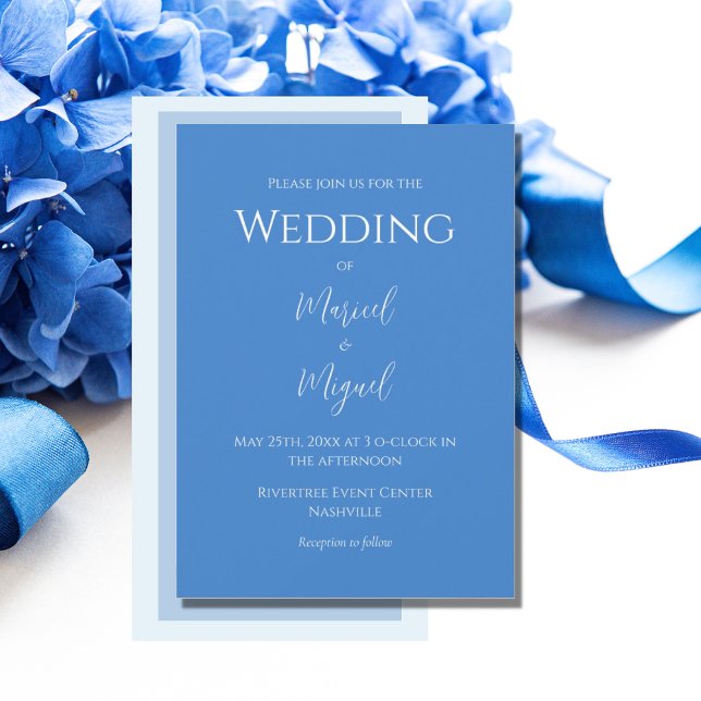 Blue Modern Elegant Wedding Invitation (Creator Uploaded)