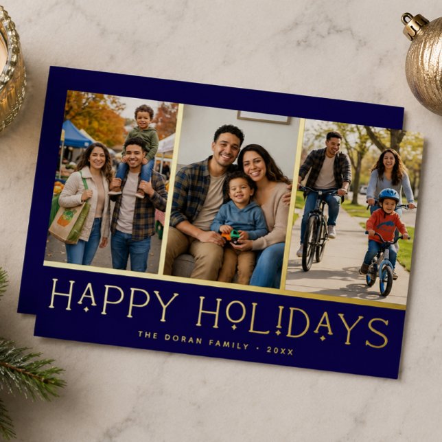 Blue Modern Happy Holidays Photo Collage (Creator Uploaded)