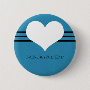 Blue Modern Heart Button