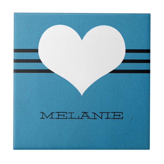 Blue Modern Heart Tile (Front)