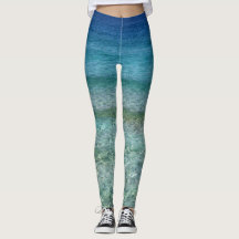 blue modern leggings with sea
