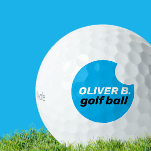 Blue Modern Logo Golfer Ball