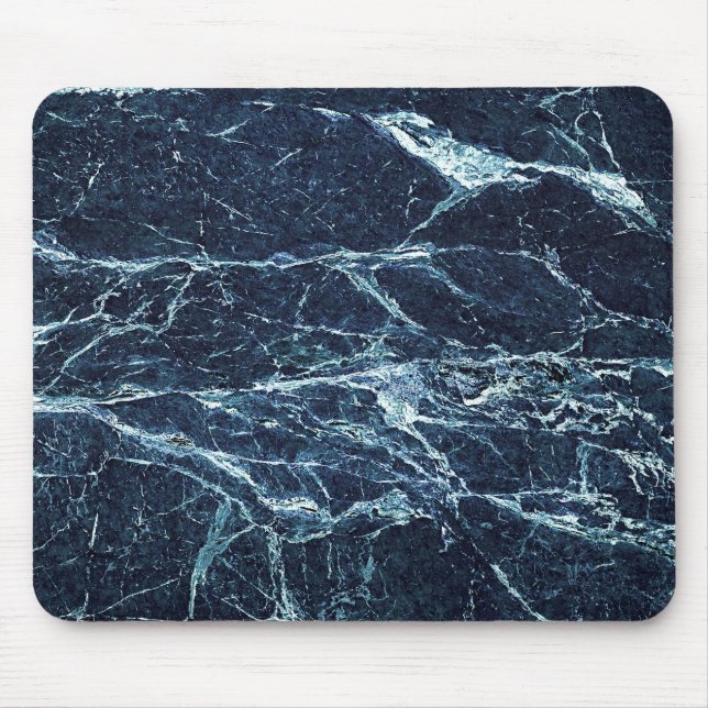 Blue modern marble pattern mouse pad (Front)
