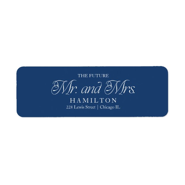 Blue Modern Minimalist Future Mr and Mrs  (Front)