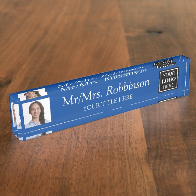 Blue Modern Office Nameplate (Side)