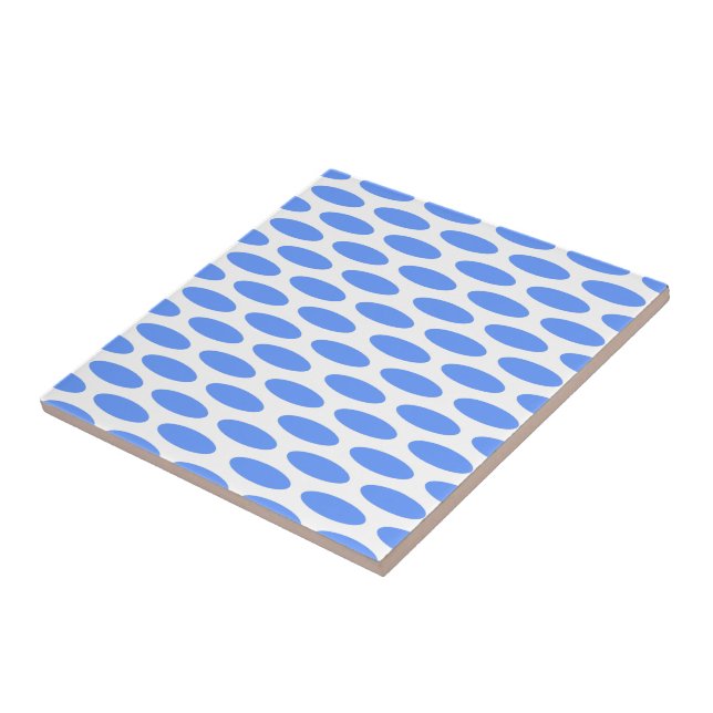 Blue Modern Oval at Emporiomoffa Tile (Side)