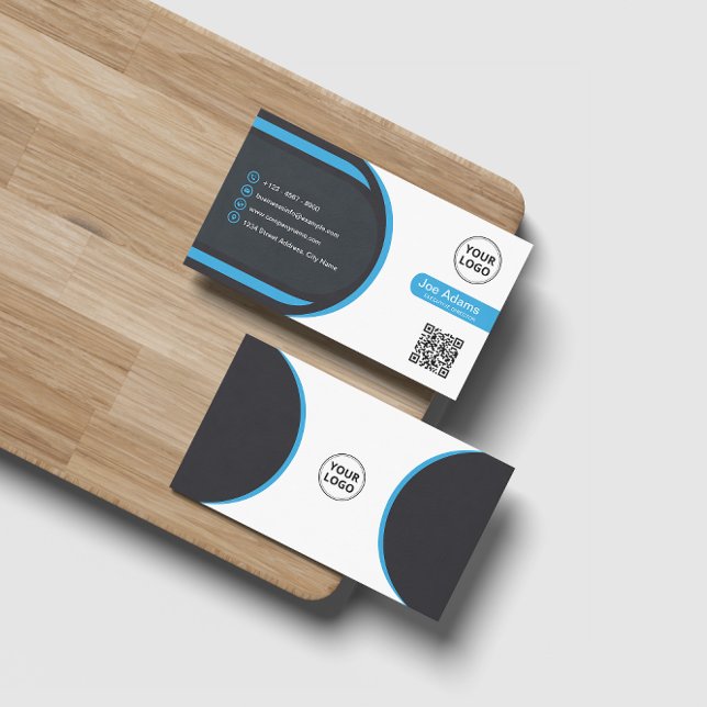 Blue Modern Professional Corporate Scannable Business Card (Creator Uploaded)