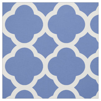 Blue Modern Quatrefoil Large Scale Fabric