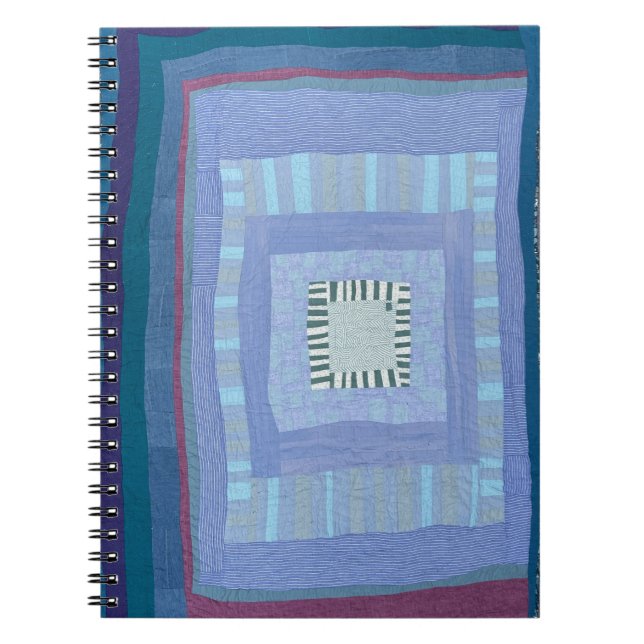 Blue modern quilt notebook (Front)