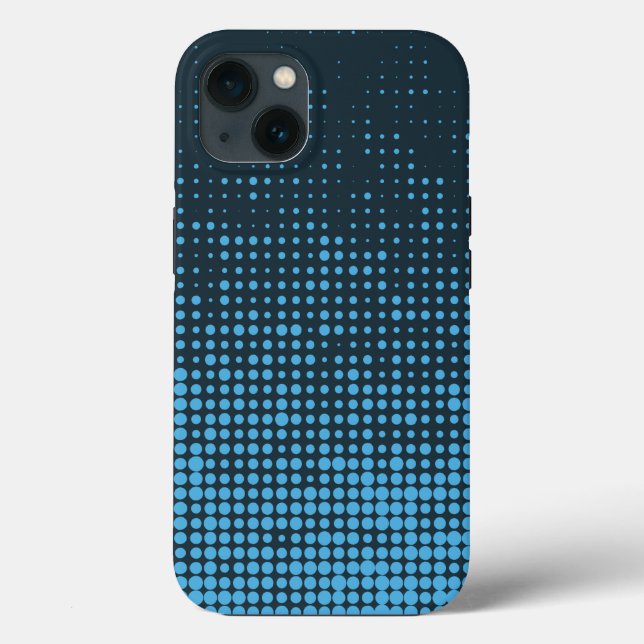Blue, modern, retro, cool, trendy dot pattern Case-Mate iPhone case (Back)