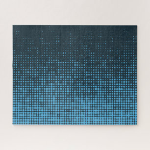 Blue, modern, retro, cool, trendy dot pattern jigsaw puzzle