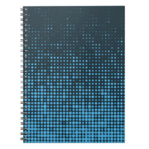Blue, modern, retro, cool, trendy dot pattern notebook
