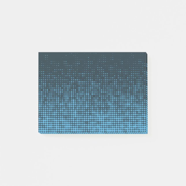 Blue, modern, retro, cool, trendy dot pattern post-it notes (Front)