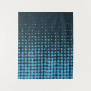Blue, modern, retro, cool, trendy dot pattern tapestry