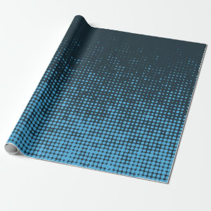 Blue, modern, retro, cool, trendy dot pattern wrapping paper