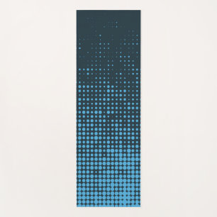 Blue, modern, retro, cool, trendy dot pattern yoga mat