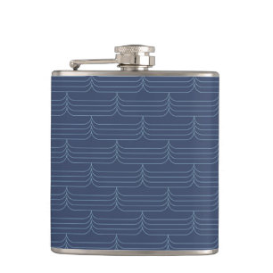 Blue, modern, simple cool illustration hip flask