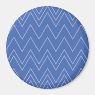 Blue, modern, simple, cool, trendy zigzag pattern magnet