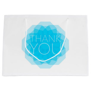 Blue, modern, simple, elegant design of Thank You Large Gift Bag