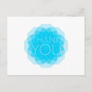Blue, modern, simple, elegant design of Thank You Postcard