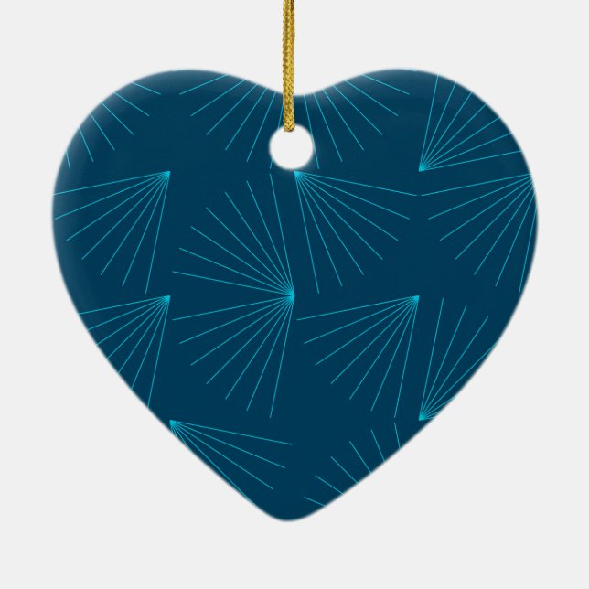 Blue, modern, simple light celebration concept ceramic tree decoration (Back)