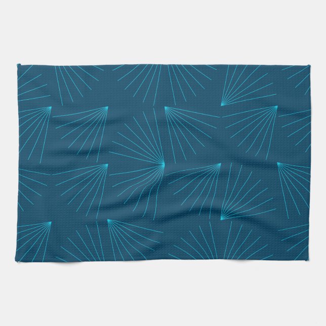 Blue, modern, simple light celebration concept tea towel (Horizontal)