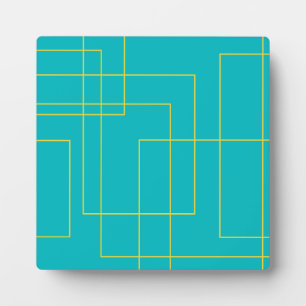 Blue modern, simple, minimal urban graphic art plaque
