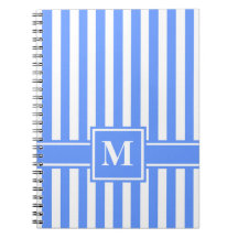 Blue Modern Stripe with Monogram