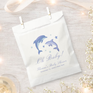 Blue Modern Summer Dolphin Stars Baby Shower Favour Bags