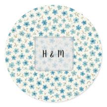 Blue Modern tiny flowers 