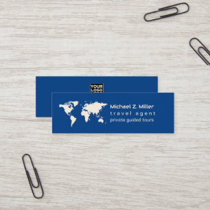 Blue Modern Travel Agent Tour Adventures Mini Business Card