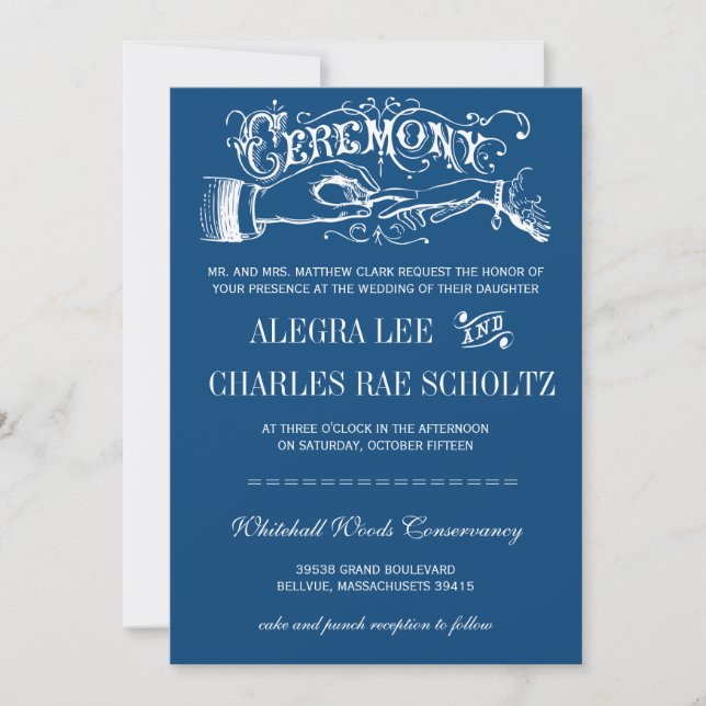 Blue Modern Typography Invite or Any Colour (Front)
