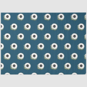 Blue Modern Wreath Custom company logo Tissue Paper