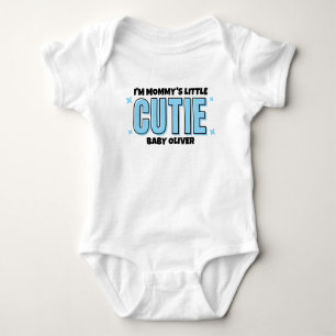 Blue Mommy Little Cutie Personalized  Baby Bodysuit