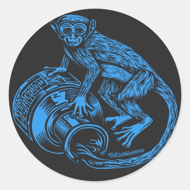 Blue Monkey Sticker (Front)