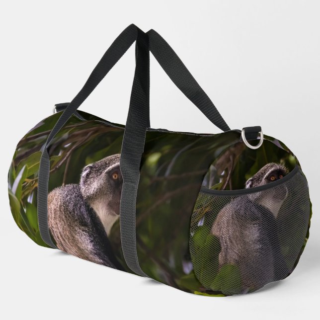 Blue monkey, Zanzibar Duffle Bag (Right Corner)