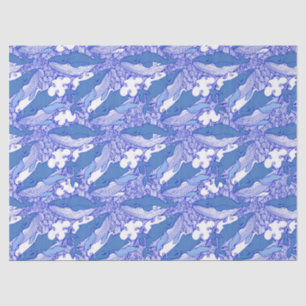 Blue Monochromatic Humpback Whale Tissue Paper