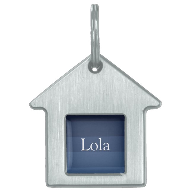 Blue Monochromatic Pet ID Tag (Front)