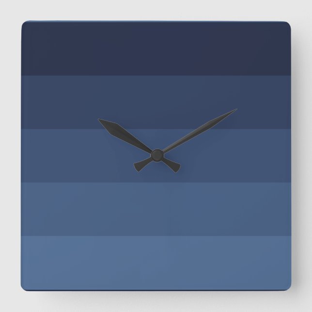 Blue Monochromatic Square Wall Clock (Front)